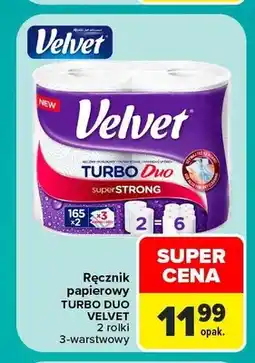 Carrefour Ręcznik papierowy Velvet Turbo Duo 2-pak oferta