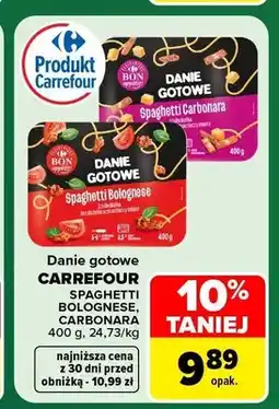 Carrefour Danie gotowe Spaghetti Bolognese Carrefour oferta