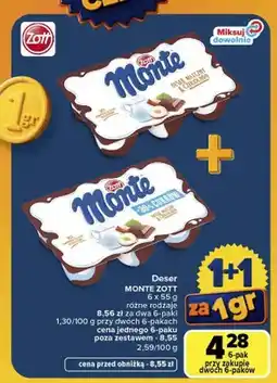 Carrefour Deser czekoladowo-orzechowy Zott Monte -30% cukru oferta