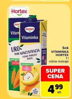 Carrefour Sok Vitaminka marchew truskawka jabłko Hortex oferta