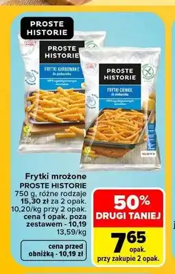 Carrefour Frytki mrożone karbowane Proste Historie oferta
