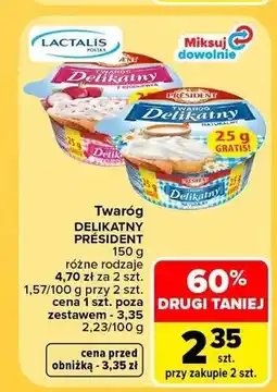 Carrefour Twaróg Delikatny naturalny Président oferta