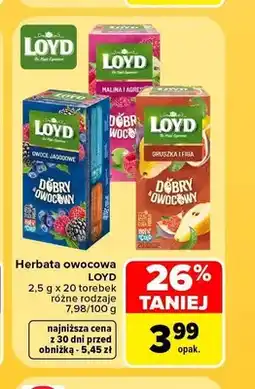 Carrefour Herbata owocowa Loyd Malina i Agrest oferta