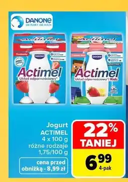 Carrefour Jogurt Actimel truskawkowy oferta