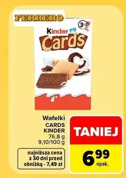 Carrefour Wafelki Kinder Cards oferta