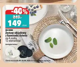 Biedronka Zestaw obiadowy z kamionki Artena MG Home 12 elementów oferta