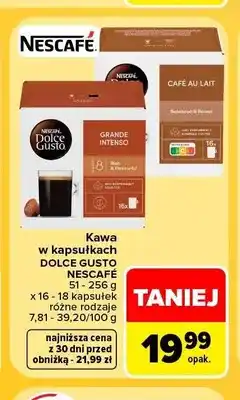 Carrefour Kawa w kapsułkach Nescafe Dolce Gusto Cafe au Lait oferta