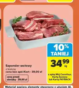 Carrefour Szponder wołowy z kością oferta