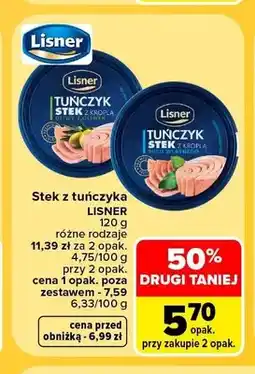 Carrefour Stek z tuńczyka w oleju Lisner oferta