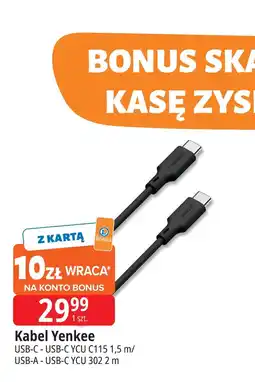 E.Leclerc Kabel Yenkee USB-C - USB-C YCU C115 1,5 m/ USB-A - USB-C YCU 302 2 m oferta