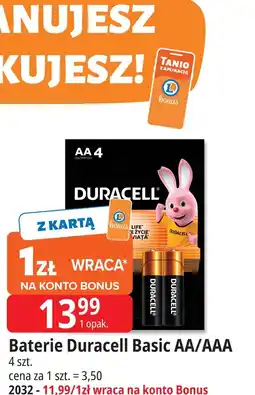 E.Leclerc Baterie Duracell Basic AA/AAA 4 szt oferta