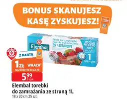 E.Leclerc Elembal torebki do zamrażania ze struną 1L 18 x 20 cm 25 szt oferta