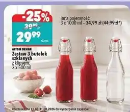 Biedronka Butelki szklane z klipsem 1 l Altom Design oferta