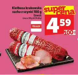 Topaz Kiełbasa krakowska sucha z szynki Olewnik oferta