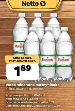 Netto Woda mineralna Muszynianka gazowana oferta