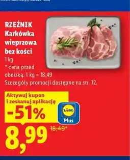 Lidl Karkówka wieprzowa bez kości Rzeźnik oferta
