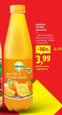 Lidl Sok 100% pomarańcza Solevita oferta