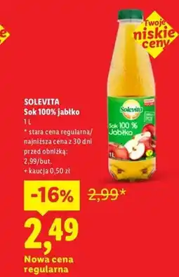 Lidl Sok 100% jabłko Solevita oferta