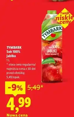 Lidl Sok 100% jabłko Tymbark oferta