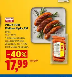Lidl Kiełbasa śląska Pikok Pure XXL oferta