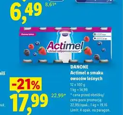 Lidl Napój probiotyczny Actimel o smaku owoców leśnych Danone oferta