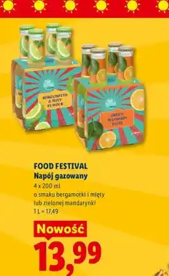 Lidl Napój gazowany o smaku bergamotki i miety Food Festival 4-pak oferta