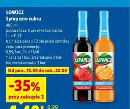 Lidl Syrop zero cukru Łowicz pomarańcza oferta