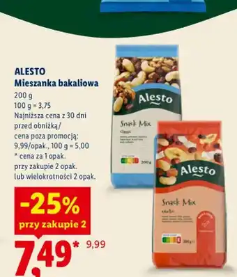 Lidl Mieszanka bakaliowa Alesto Snack Mix Classic oferta