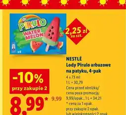 Lidl Lody Pirulo arbuzowe na patyku Nestlé 4-pak oferta
