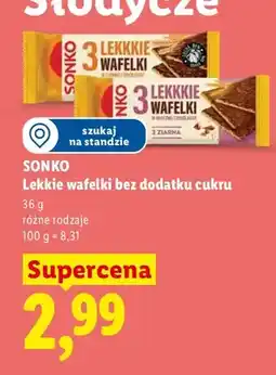 Lidl Lekkie wafelki bez dodatku cukru Sonko oferta