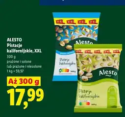 Lidl Pistacje kalifornijskie prażone i solone Alesto XXL oferta