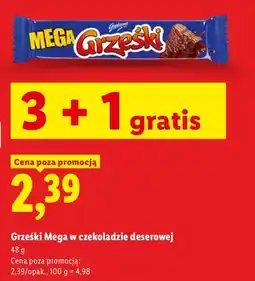 Lidl Wafel Grześki Mega w czekoladzie deserowej oferta