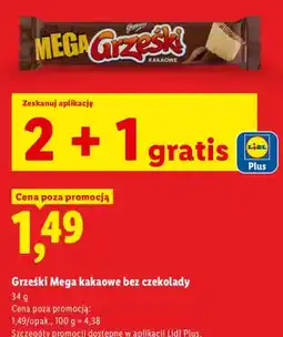 Lidl Wafel Grześki Mega kakaowe bez czekolady oferta