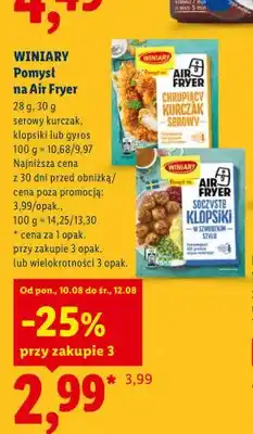 Lidl Pomysł na Air Fryer Winiary chrupiący kurczak serowy oferta