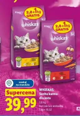 Lidl Sucha karma dla kota Whiskas z kurczakiem oferta