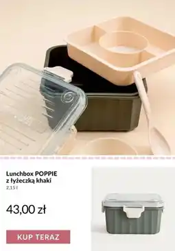 Homla Lunchbox POPPIE z łyżeczką khaki oferta