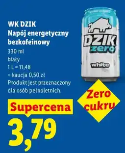 Lidl Napój energetyczny bezkofeinowy Dzik Zero white oferta