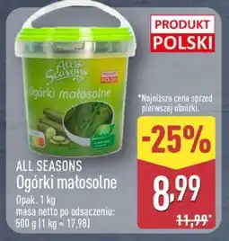 ALDI ALL SEASONS Ogórki małosolne oferta