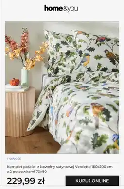 Home&You Komplet pościeli z bawełny satynowej Verdetto home&you oferta