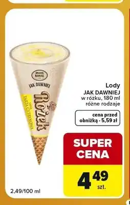 Carrefour Express Lody Koral Jak Dawniej w rożku tarta cytrynowa oferta