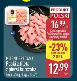 ALDI Paski z fileta z piersi kurczaka Mięsne Specjały oferta