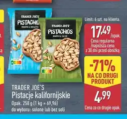ALDI Pistacje kalifornijskie Trader Joe's solone oferta