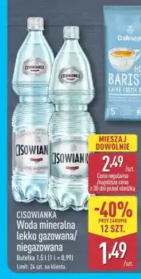 ALDI Woda mineralna lekko gazowana Cisowianka oferta