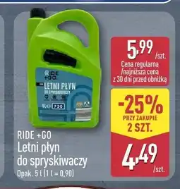 ALDI Letni płyn do spryskiwaczy Ride +Go oferta