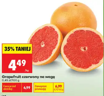 Biedronka Grapefruit czerwony na wagę oferta