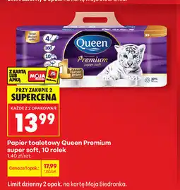 Biedronka Papier toaletowy Queen Premium super soft, 10 rolek oferta