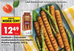 Biedronka Kiełbaski z czosnkiem niedźwiedzim Kraina Wędlin Polskie Specjały oferta