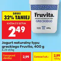 Biedronka Jogurt naturalny typu greckiego Fruvita oferta