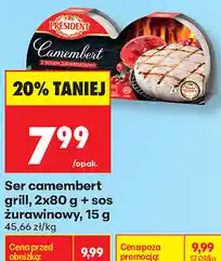 Biedronka Ser camembert grill z sosem żurawinowym President oferta