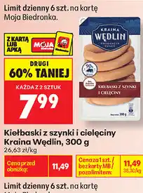 Biedronka Kiełbaski z szynki i cielęciny Kraina Wędlin oferta